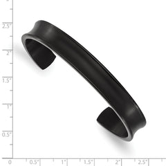 Chisel Titanium Brushed with Polished Edge Black IP-plated 10mm Cuff Bangle