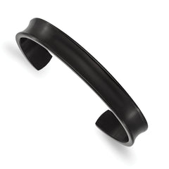 Chisel Titanium Brushed with Polished Edge Black IP-plated 10mm Cuff Bangle