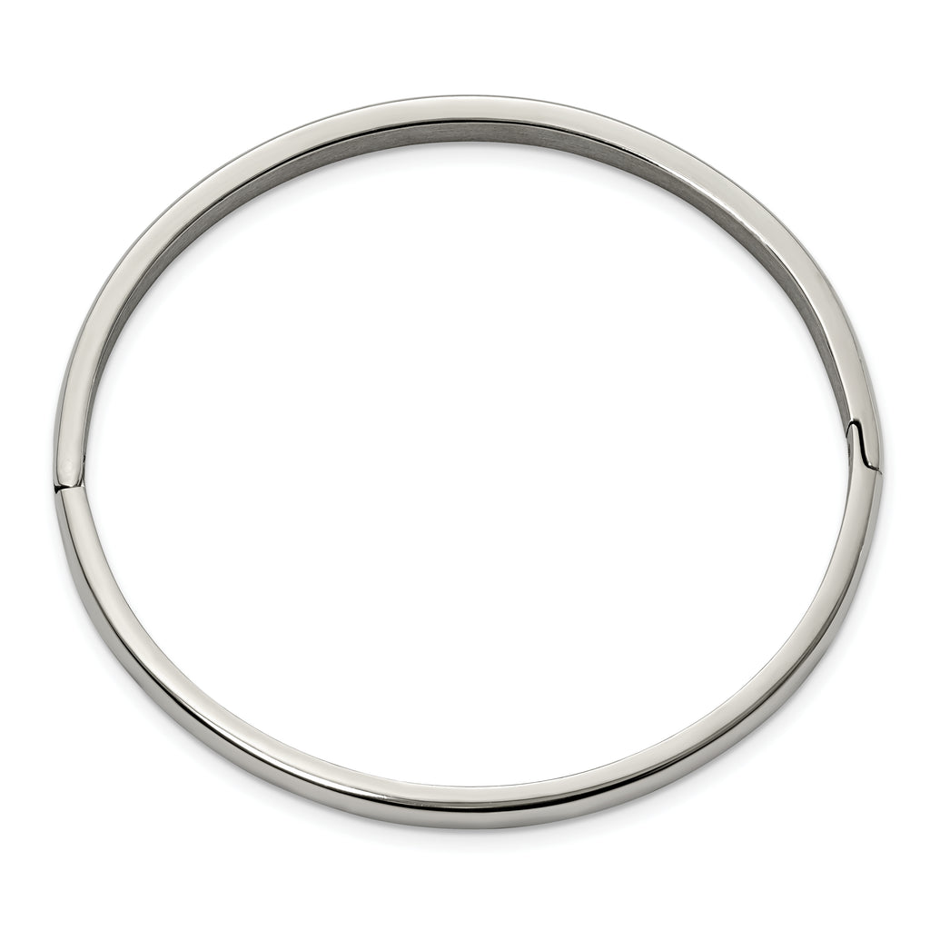 Chisel Titanium Polished 5mm Hinged Bangle
