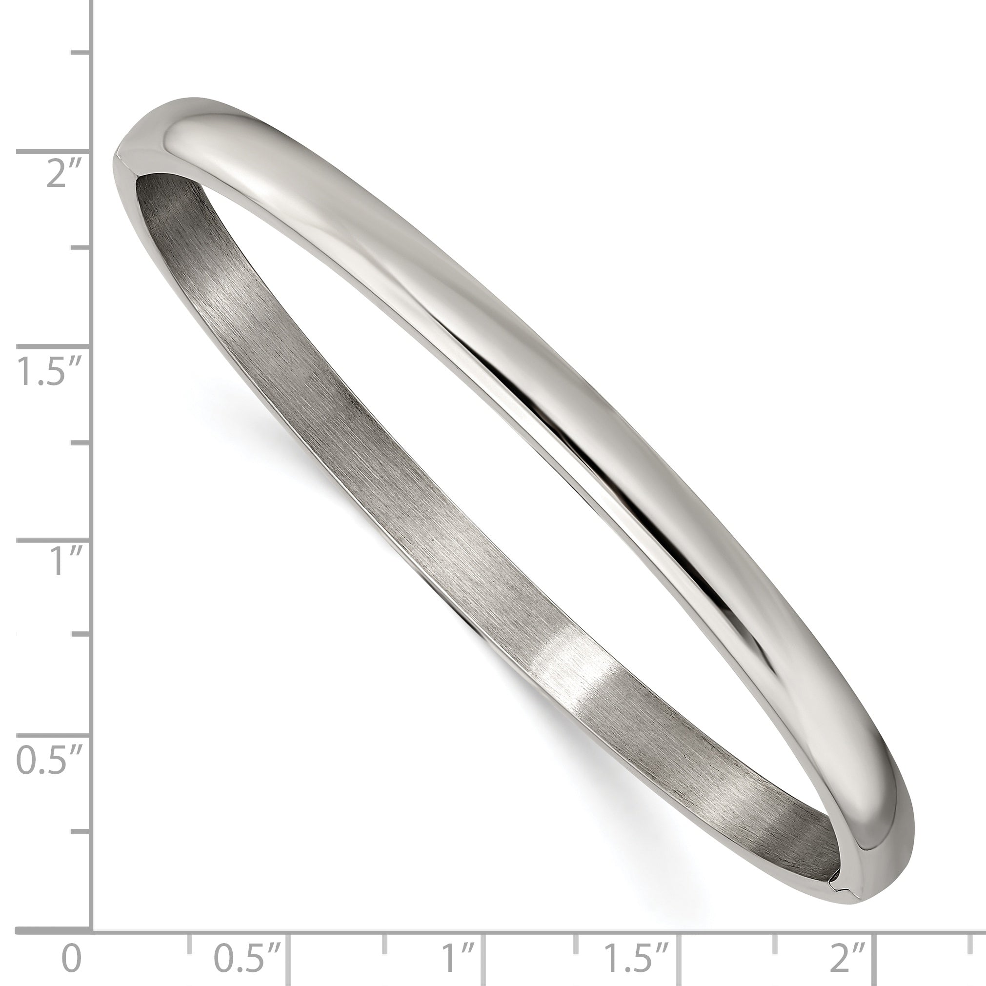 Chisel Titanium Polished 5mm Hinged Bangle