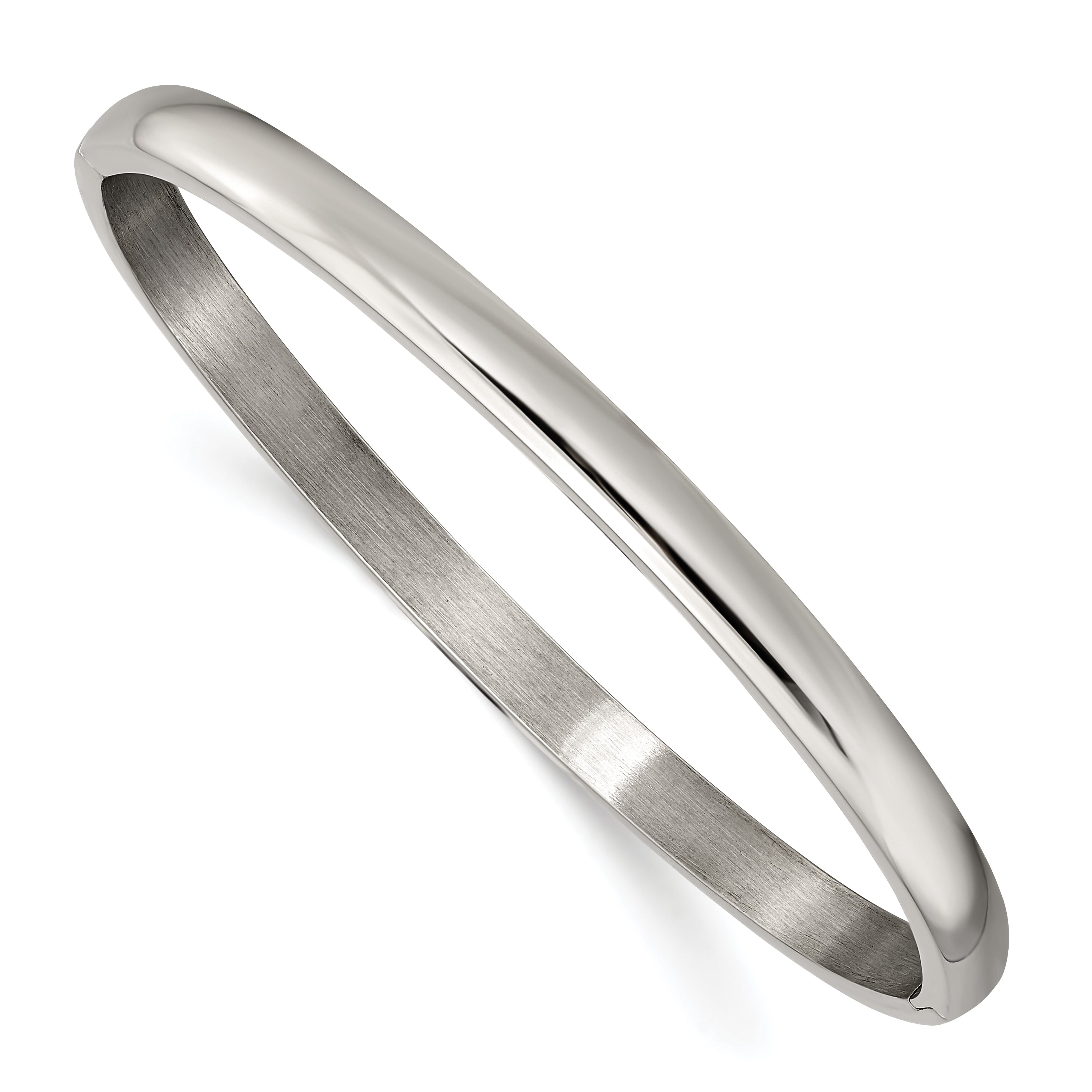 Chisel Titanium Polished 5mm Hinged Bangle