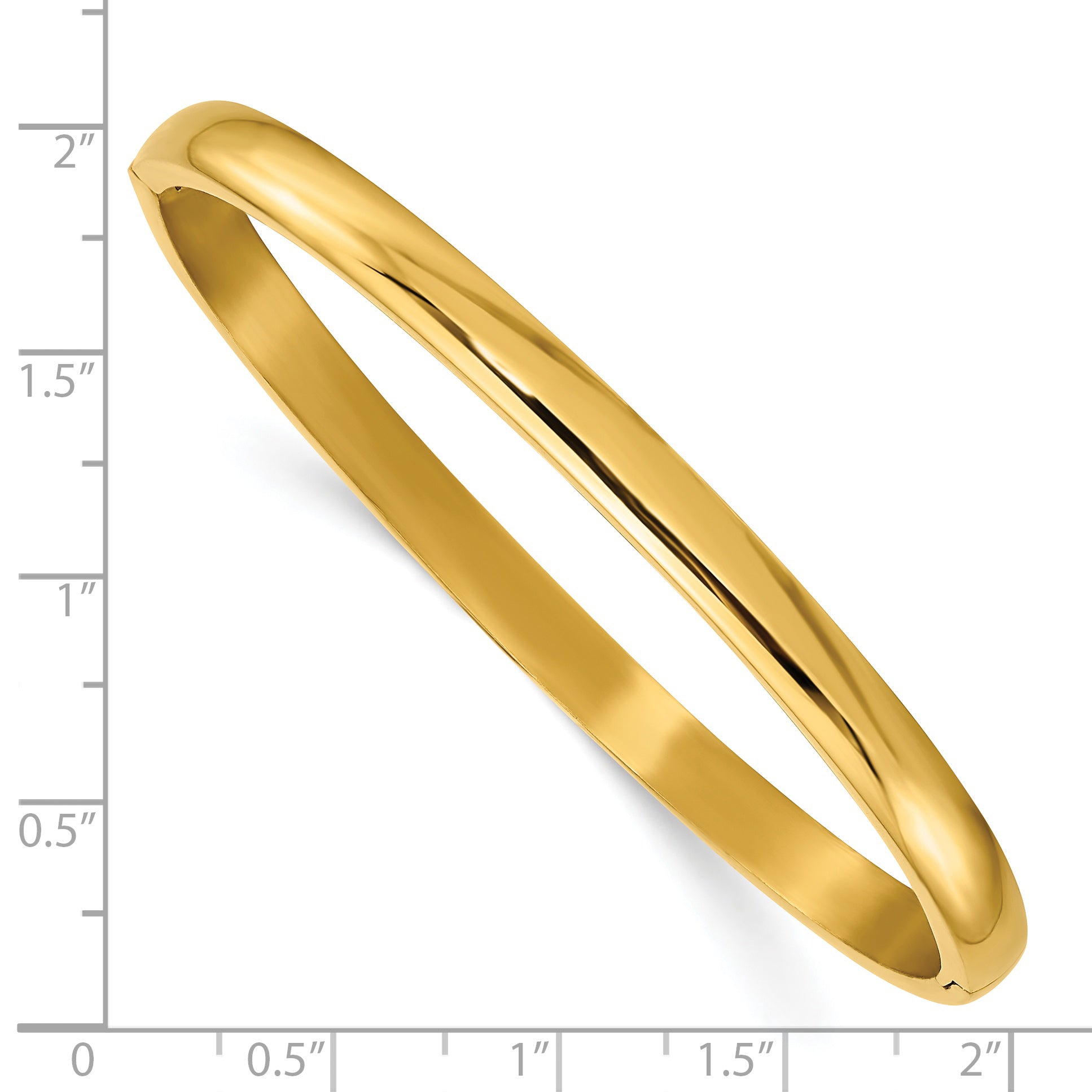 Chisel Titanium Polished Yellow IP-plated 5mm Hinged Bangle