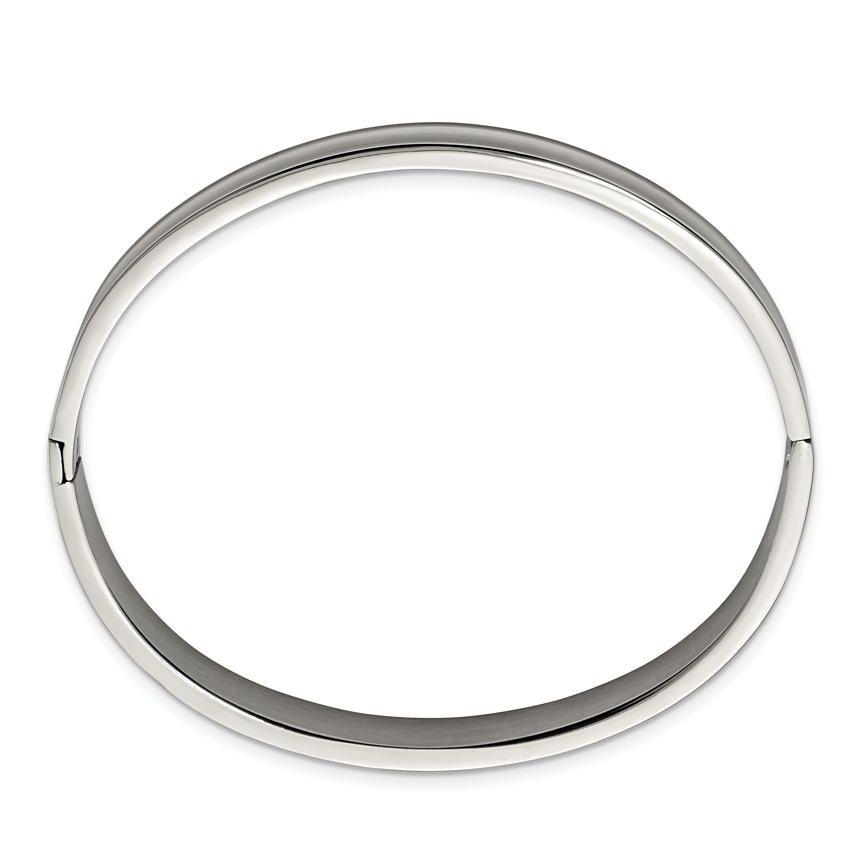 Chisel Titanium Polished 8mm Hinged Bangle Secondary image
