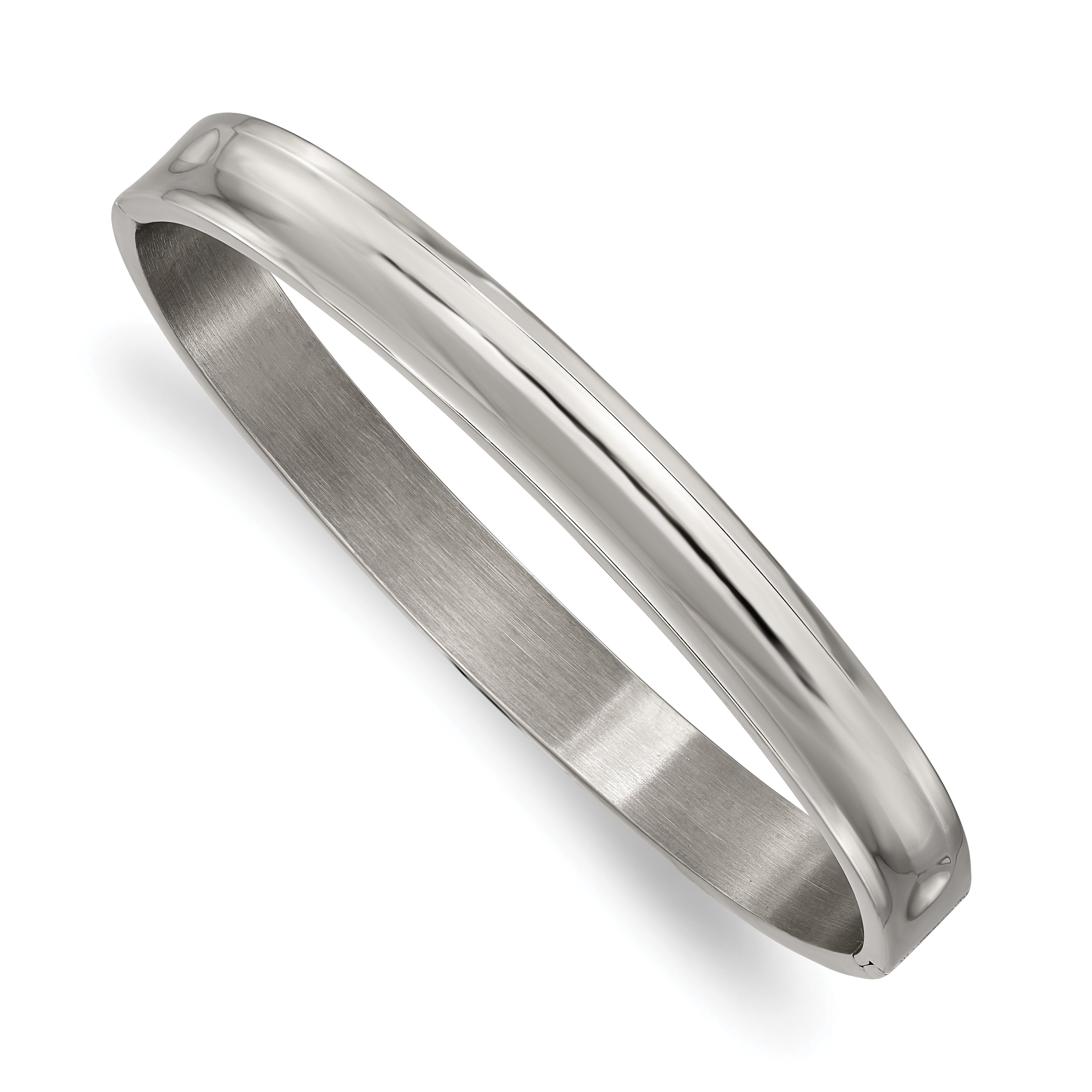 Chisel Titanium Polished 8mm Hinged Bangle Main image