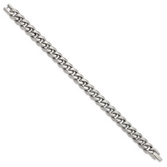 Titanium Polished 10.00mm Curb 8in Bracelet - 8