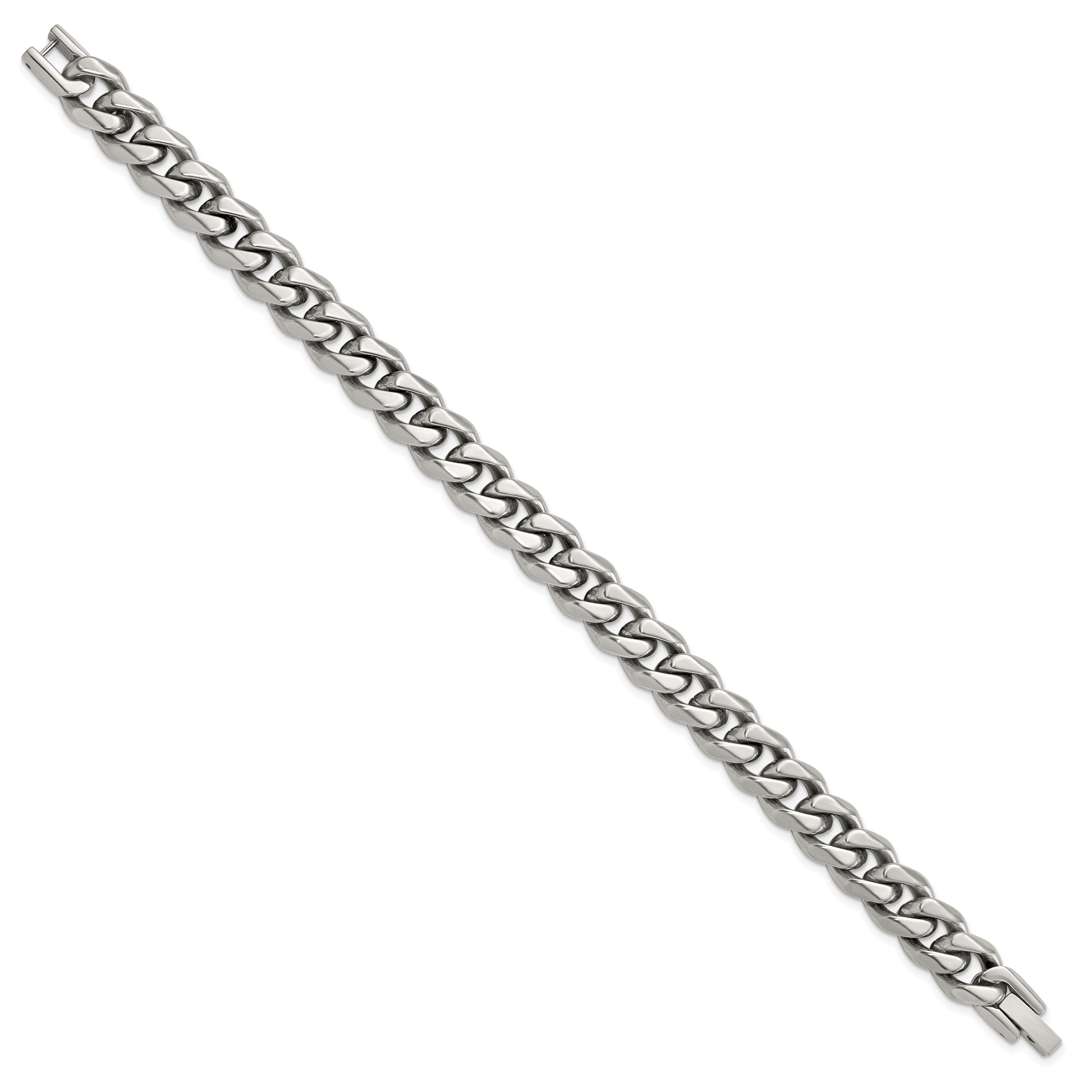 Titanium Polished 10.00mm Curb 8in Bracelet - 8