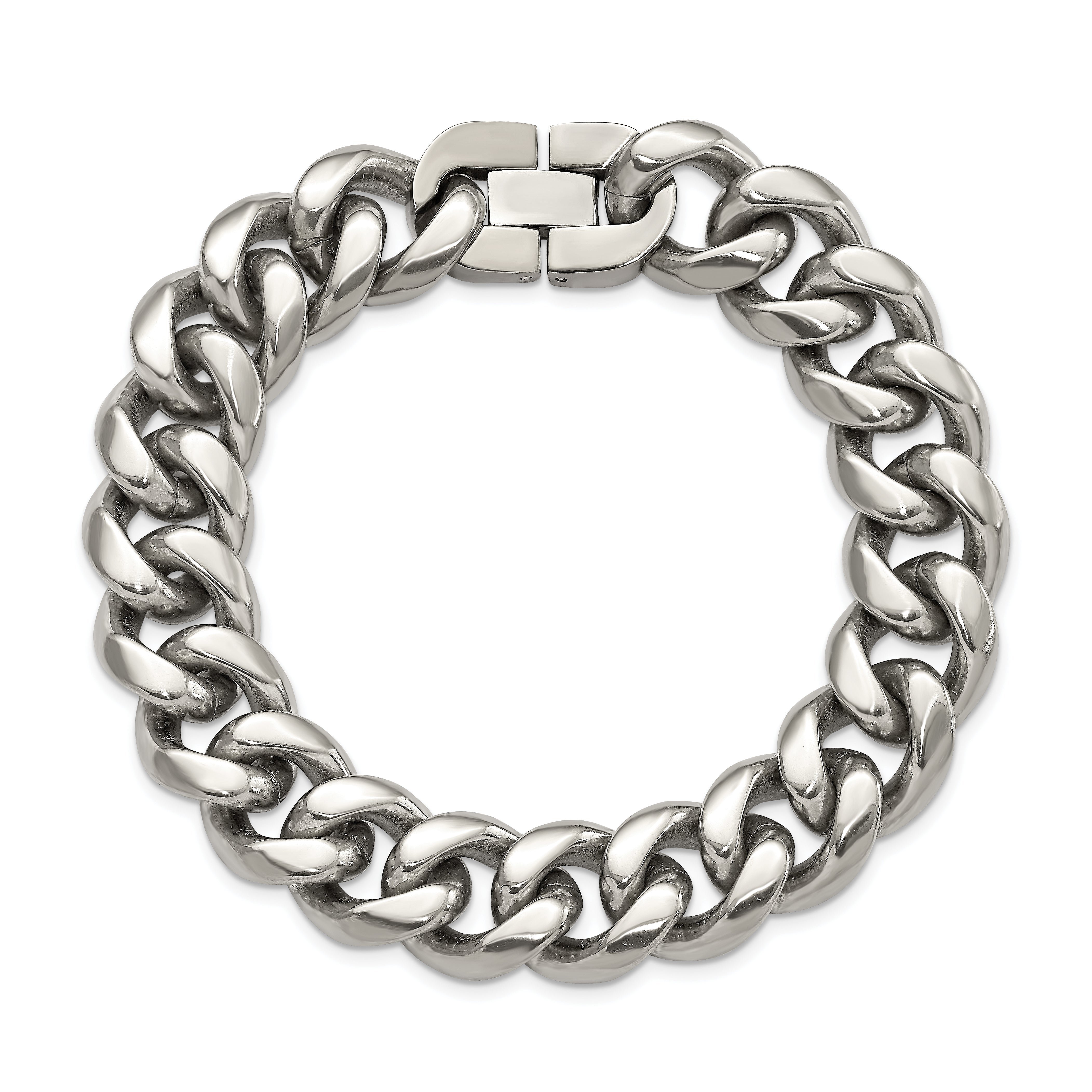 Chisel Titanium Polished 14.50mm Curb 8.5 inch Bracelet - 8.5