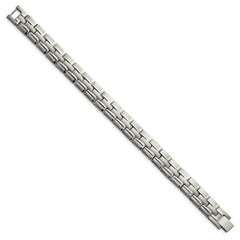 Chisel Titanium Brushed and Polished 8.5 inch Link Bracelet