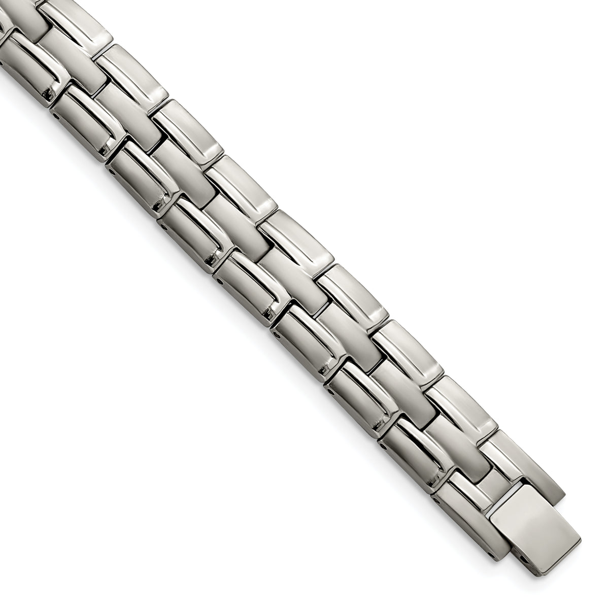 Chisel Titanium Brushed and Polished 8.5 inch Link Bracelet