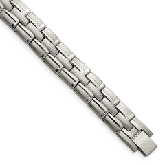Chisel Titanium Brushed and Polished 8.5 inch Link Bracelet