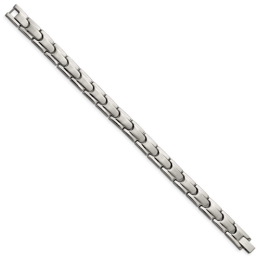 Chisel Titanium Brushed and Polished 8.5 inch Link Bracelet