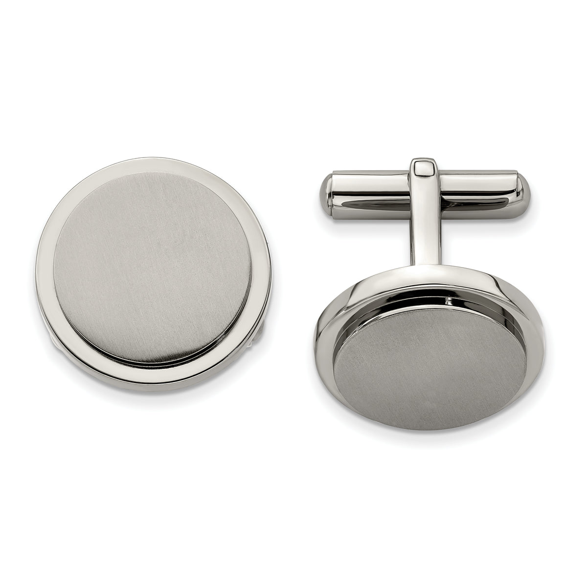 Chisel Titanium Brushed and Polished Cuff Links