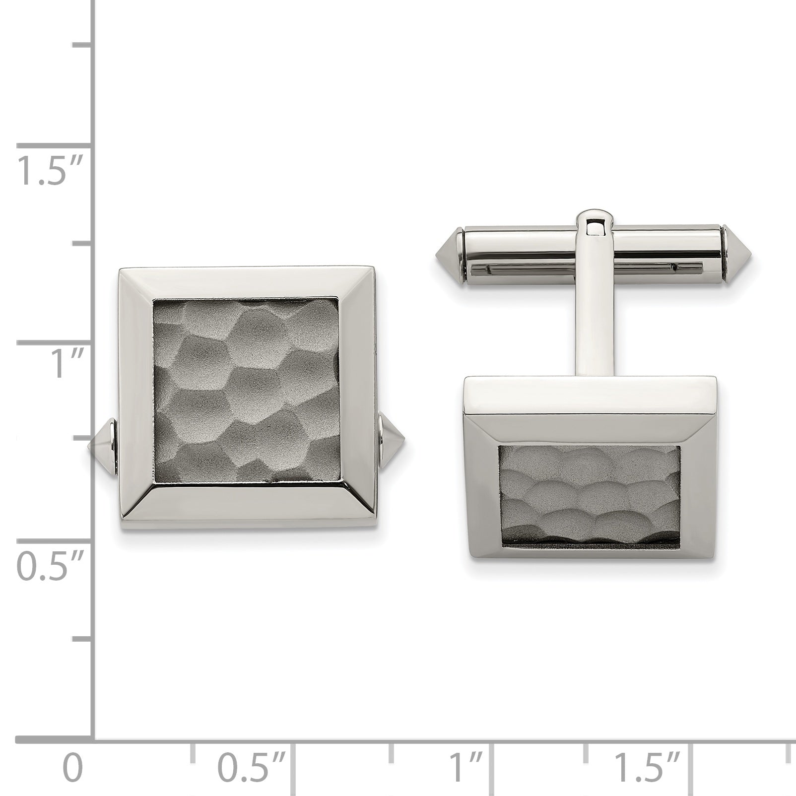 Titanium Hammered Cuff Links with Polished Finish | Gift Boxed