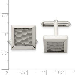 Chisel Titanium Polished and Hammered Cuff Links