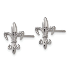 Chisel Titanium Polished Fleur de lis Post Earrings