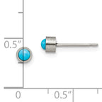 Turquoise Stud Earrings in Brushed Titanium, 4mm