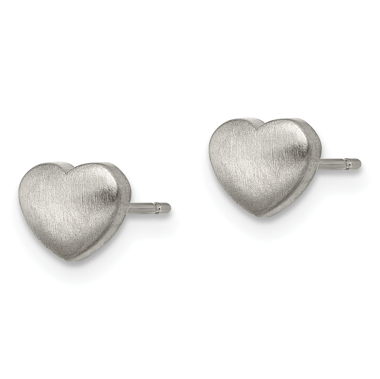 Chisel Titanium Brushed Heart Post Earrings