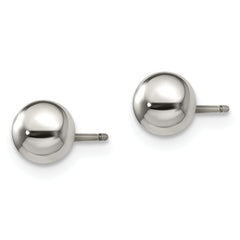 Chisel Titanium Polished 6mm Ball Post Earrings