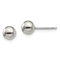 Chisel Titanium Polished 6mm Ball Post Earrings