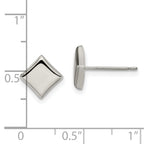 Polished Square Stud Earrings in Titanium, 7mm