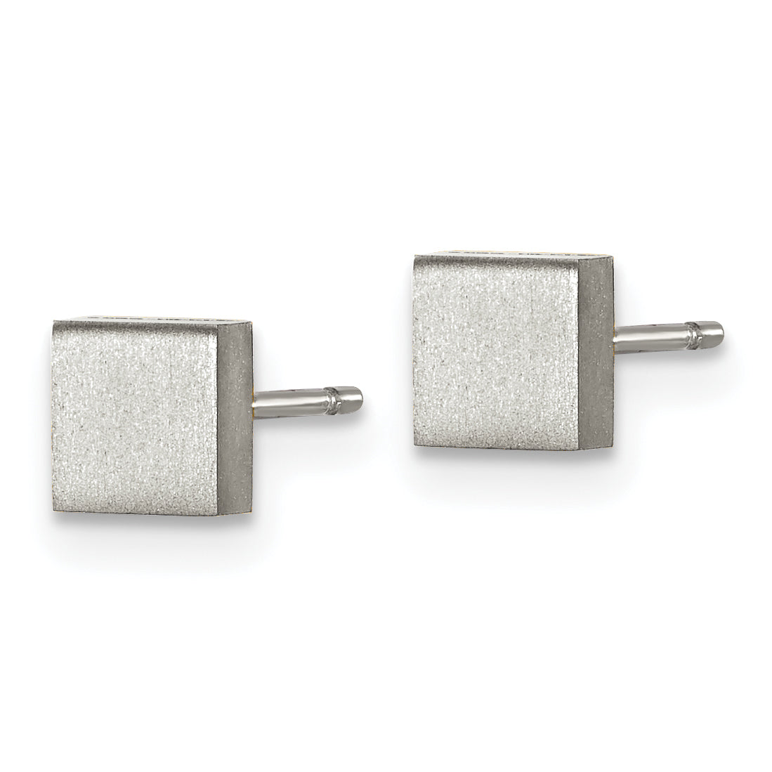Chisel Titanium Brushed Square Post Earrings