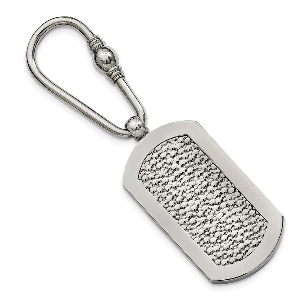 Sophia Jewelers Titanium Men's Pebble Textured Polished Engravable Key Ring Main image