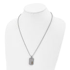 Sophia Jewelers Titanium Engravable Dog Tag Necklace 22 Polished Gold Tone
