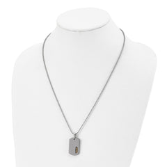 Sophia Jewelers Titanium Engravable Dog Tag Necklace 22 Polished Gold Tone