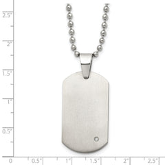Sophia Jewelers Titanium Dog Tag Necklace with Diamond Accent Engravable Gift