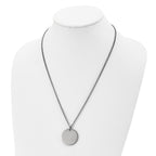Titanium Men's Necklace with Brushed Finish Engravable Pendant