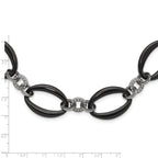 Titanium Women's Necklace with Polished Finish & CZ Accents