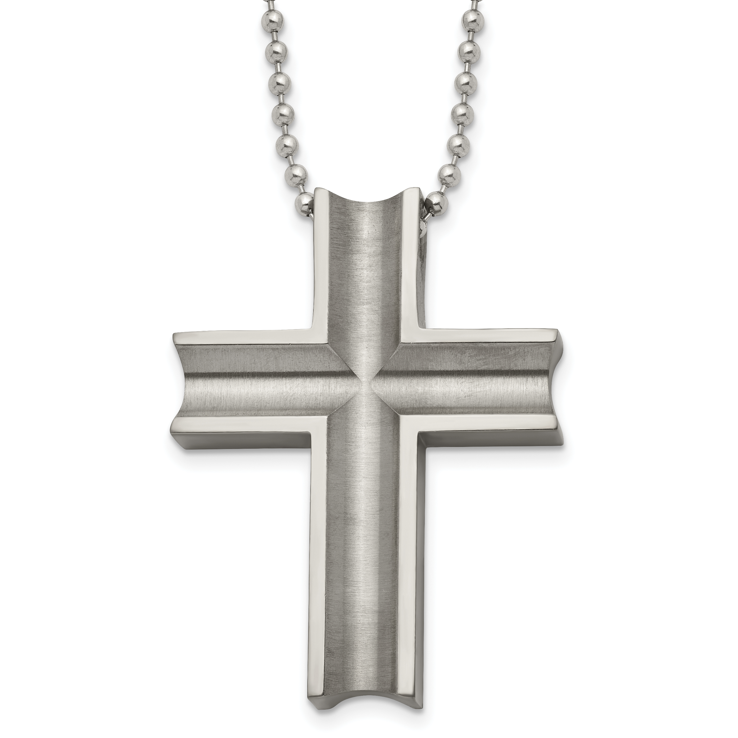 Chisel Titanium Polished Cross 24 inch Necklace Main image