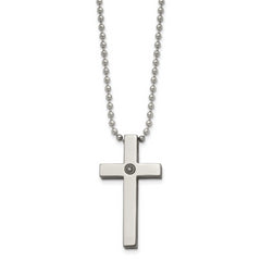 Chisel Titanium Men's Polished Diamond Necklace  Gift Ready Elegance