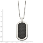 Sophia Jewelers Titanium Dog Tag Necklace with Carbon Fiber Inlay