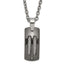 Titanium/Ster.Sil Black Ti Polished w/Cable Inlay Dog Tag Necklace