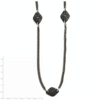 Titanium/Ster.Sil Black Ti Polished Etched Charms Necklace