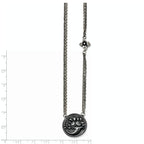 Titanium/Ster.Sil Black Ti Polished Etched Floral Necklace