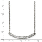 Chisel Titanium Polished with CZ Bar 20.5 inch Necklace