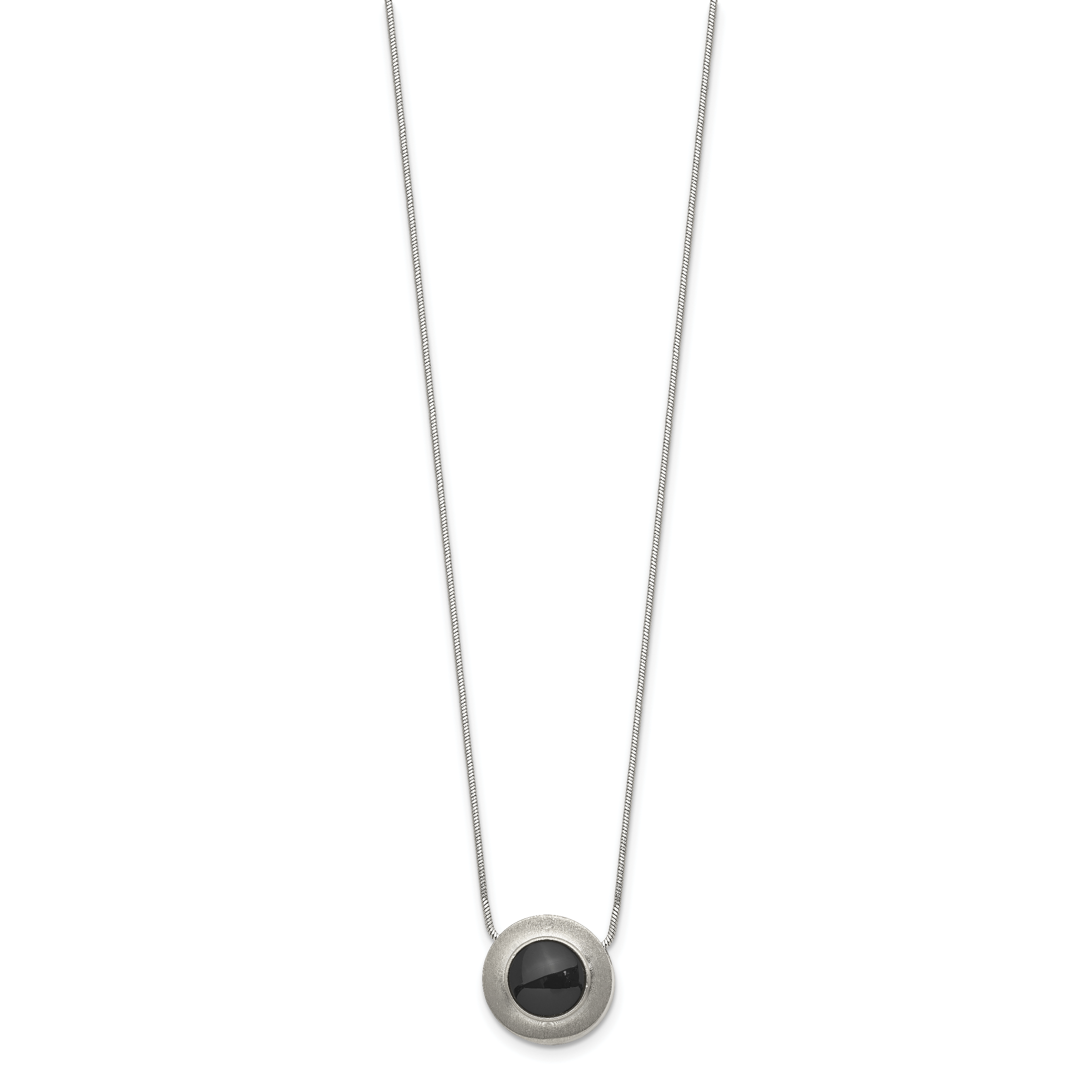Chisel Titanium Brushed and Polished with Black Ceramic 18 inch Necklace Secondary image