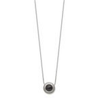 Chisel Titanium Brushed and Polished with Black Ceramic 18 inch Necklace