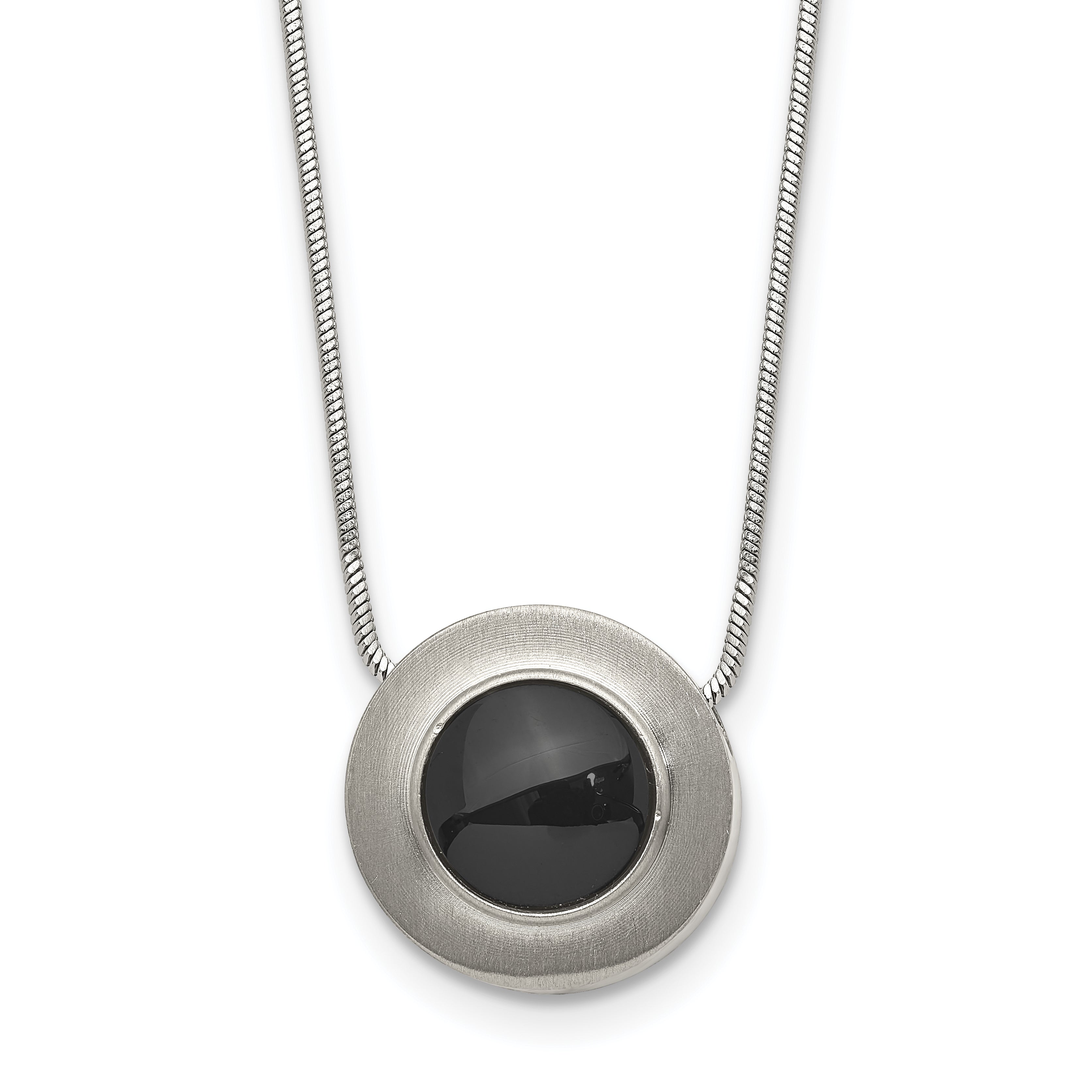 Chisel Titanium Brushed and Polished with Black Ceramic 18 inch Necklace Main image