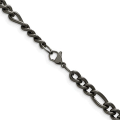 Chisel Titanium Polished 7mm 18 inch Figaro Chain