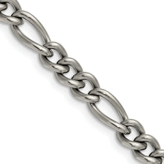 Chisel Titanium Polished 7mm 24 inch Figaro Chain