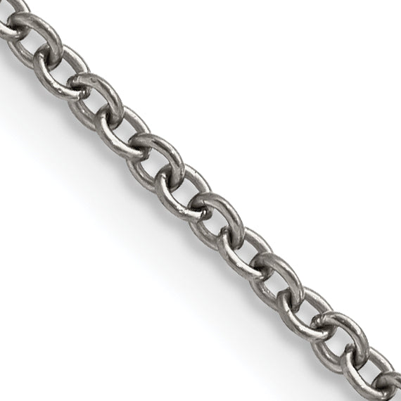 Chisel Titanium Polished 2.25mm 24 inch Cable Chain