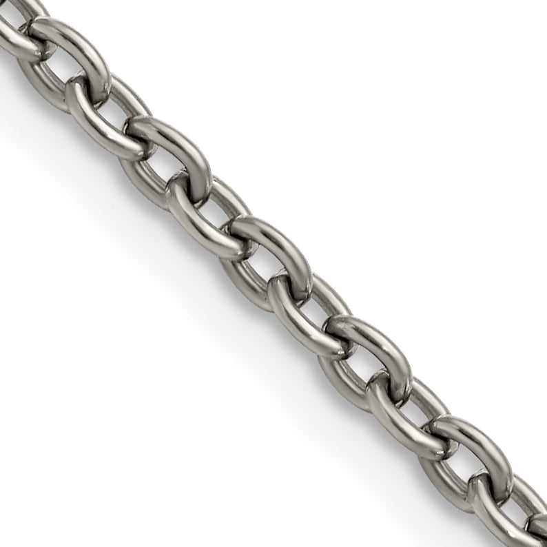 Chisel Titanium Polished 3.5mm 24 inch Cable Chain