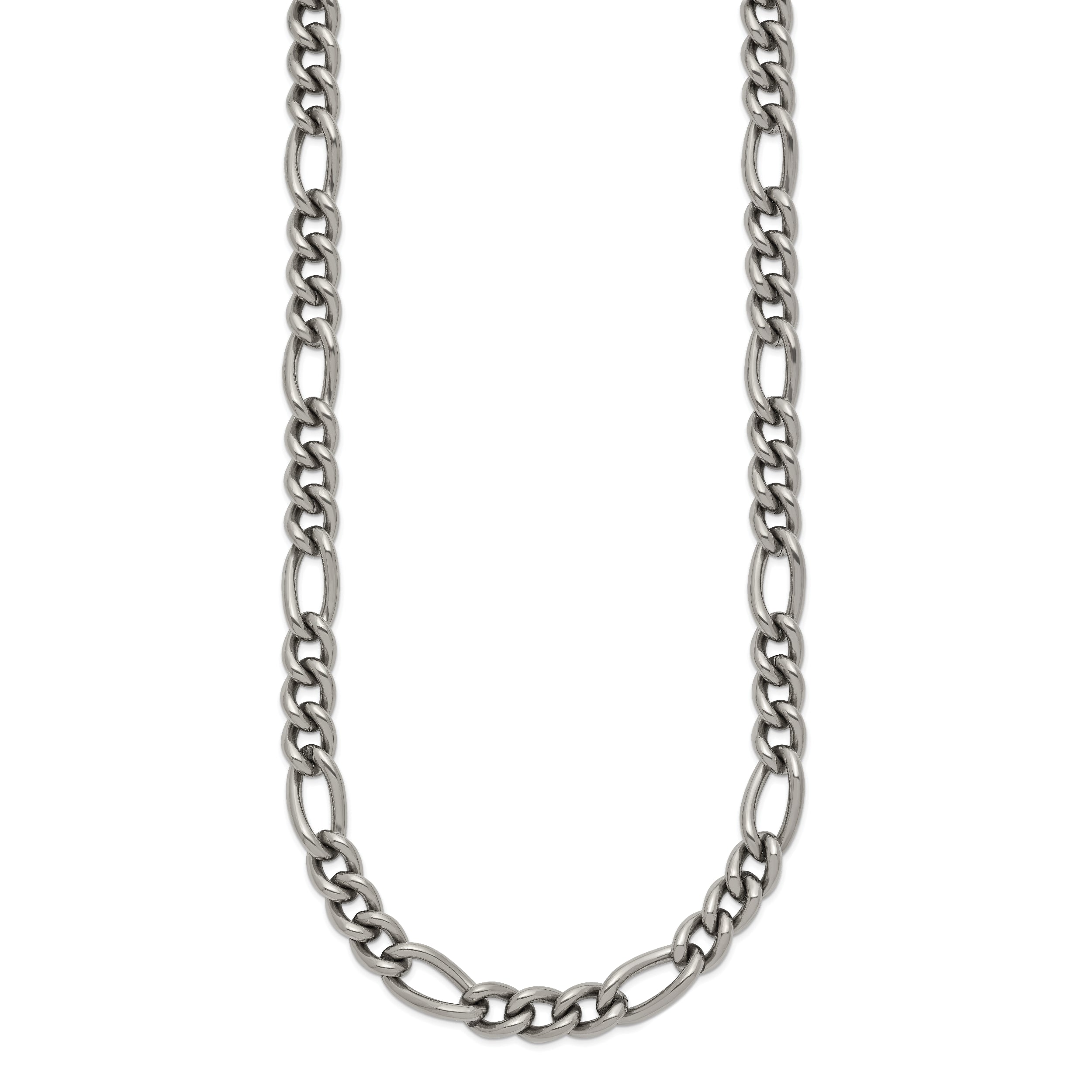 Chisel Titanium Polished 7mm 19.75 inch Figaro Chain