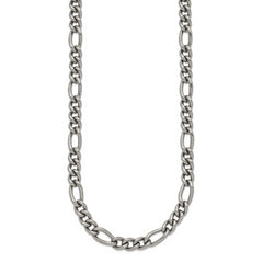 Chisel Titanium Polished 7mm 19.75 inch Figaro Chain