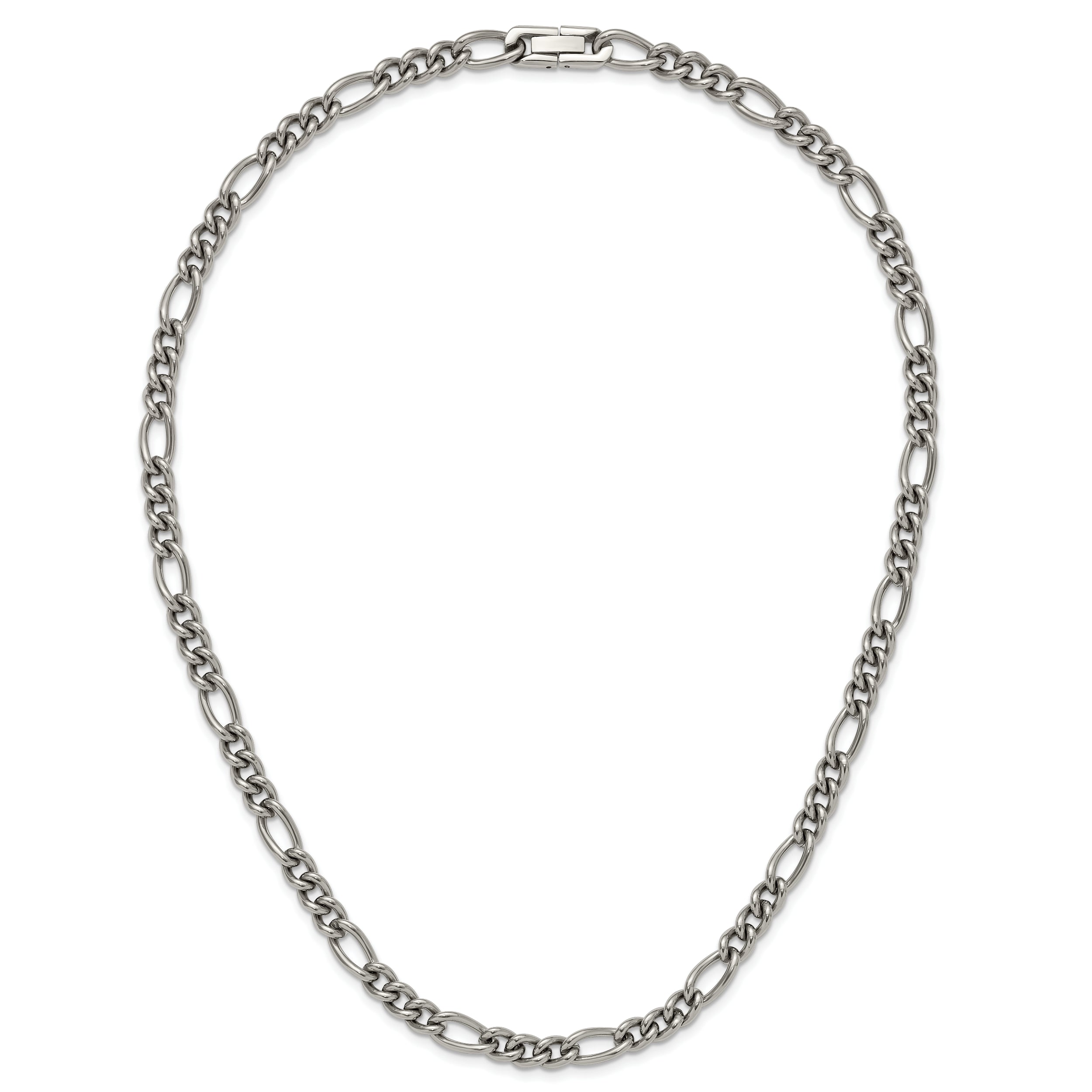 Chisel Titanium Polished 7mm 19.75 inch Figaro Chain