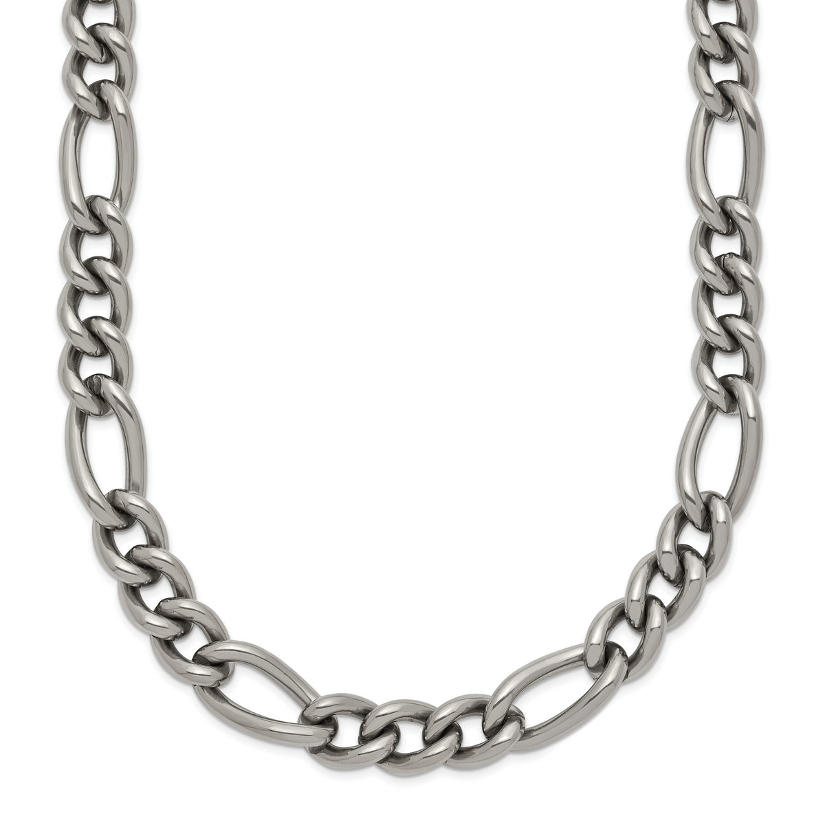 Chisel Titanium Polished 7mm 23.75 inch Figaro Chain