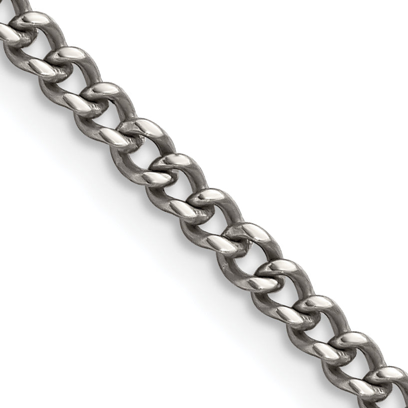 Chisel Titanium Polished 3.5mm 24 inch Curb Chain
